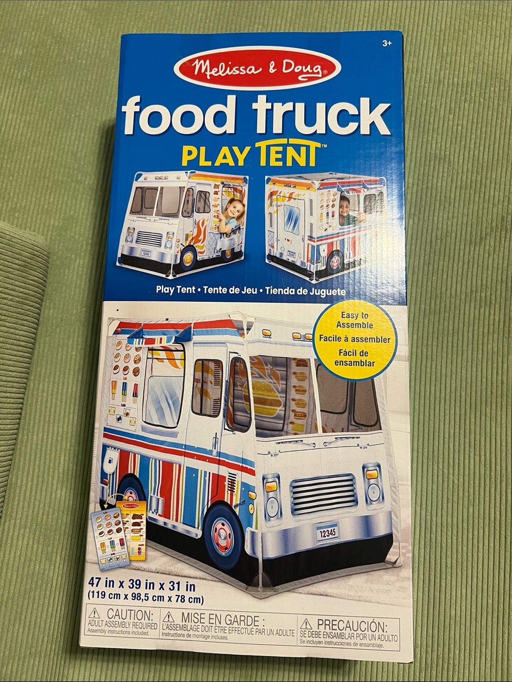 Melissa and Doug Play Food Truck Tent - Colorful Blue & White NWT